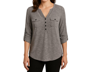 New York & Company Gray Blouse Size XL